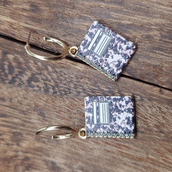 E651 nostalgia 1990s journal‎ notebook earrings